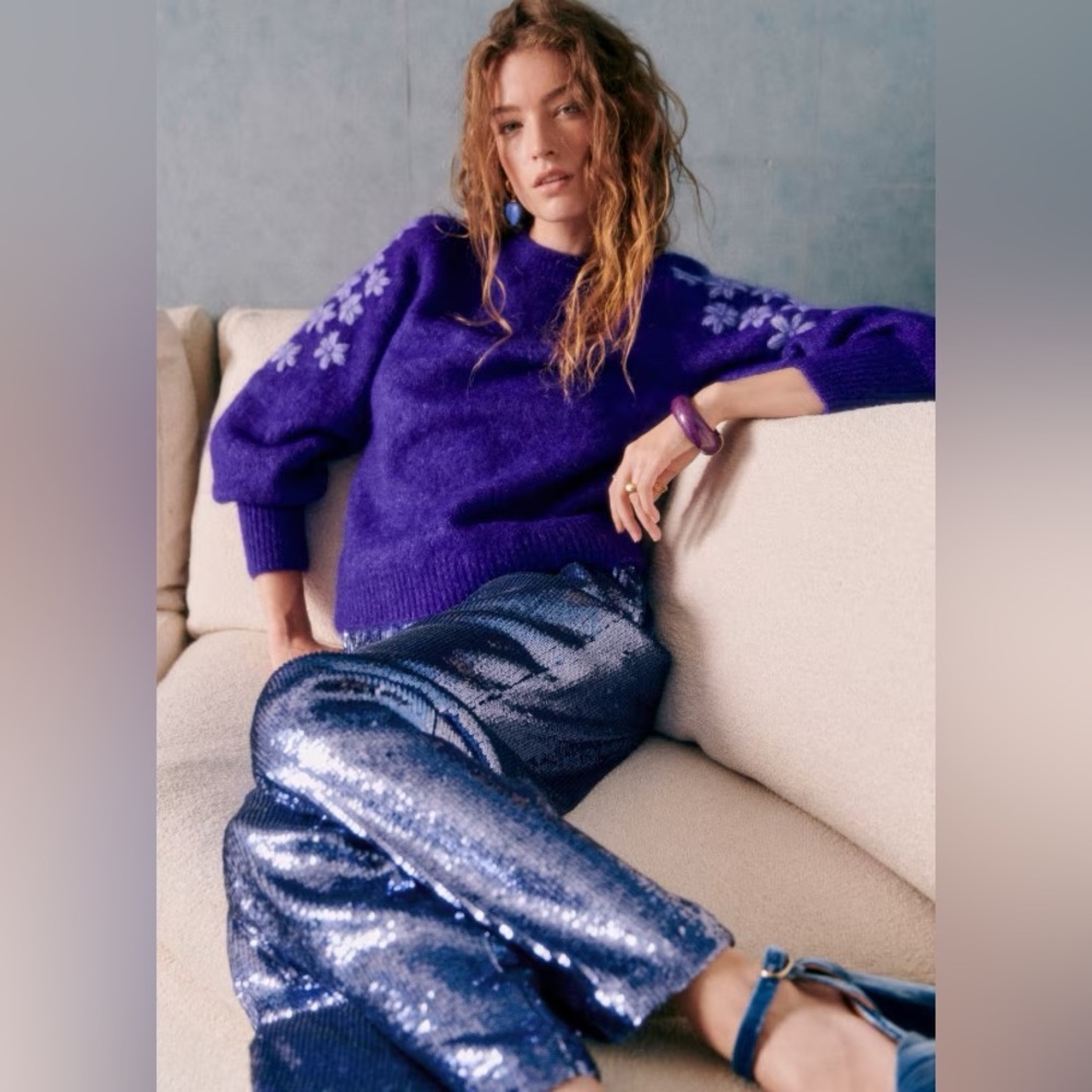Sezane Luke Jumper Purple XS